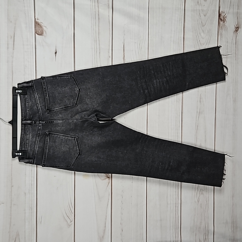 All Saints Rali Diamante High Rise Ankle Straight Leg Jeans In Washed Black View 2